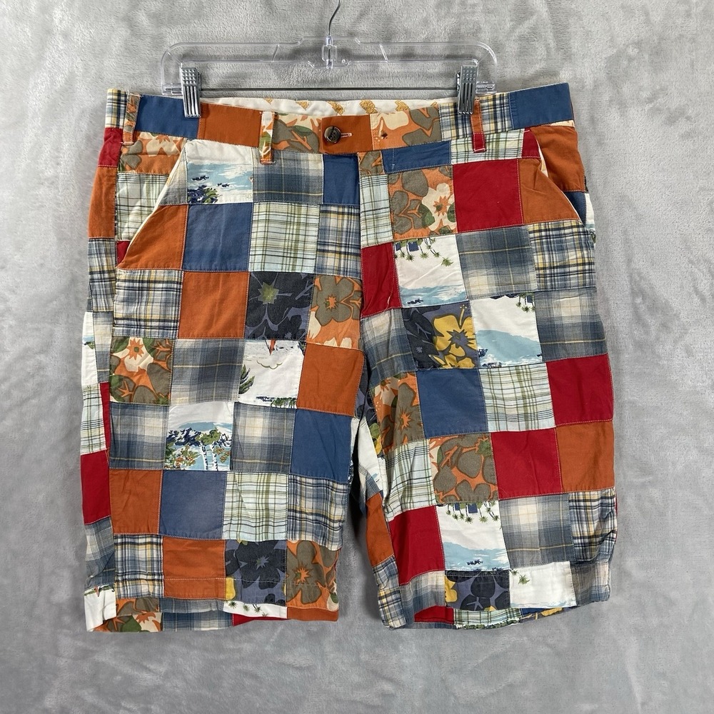 Loudmouth Golf Shorts mens 38 Patchwork Plaid Chino 11" Inseam Multicolor Casual